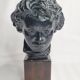 Bust of Beethoven in patinated plaster in imitation of bronze, signed, 27 cm