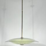 Lustre en verre incurvé du milieu du siècle des années 50