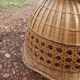 Wicker pendant lamp and vintage braided rattan straws