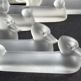 12 zoomorphic knife holders in satin crystal Vannes le Châtel XXth