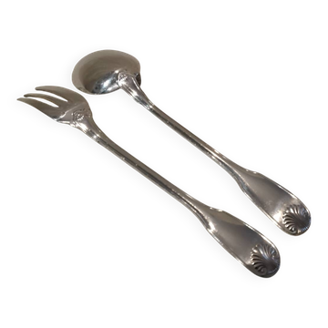 Fourchette cuillere a ragout métal argenté orfèvre Christofle vendome