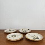Set of 4 bread plates "La Colombe", 1950/60, Madeleine Brault