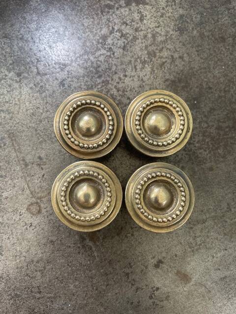 set of 4 antique solid brass handles