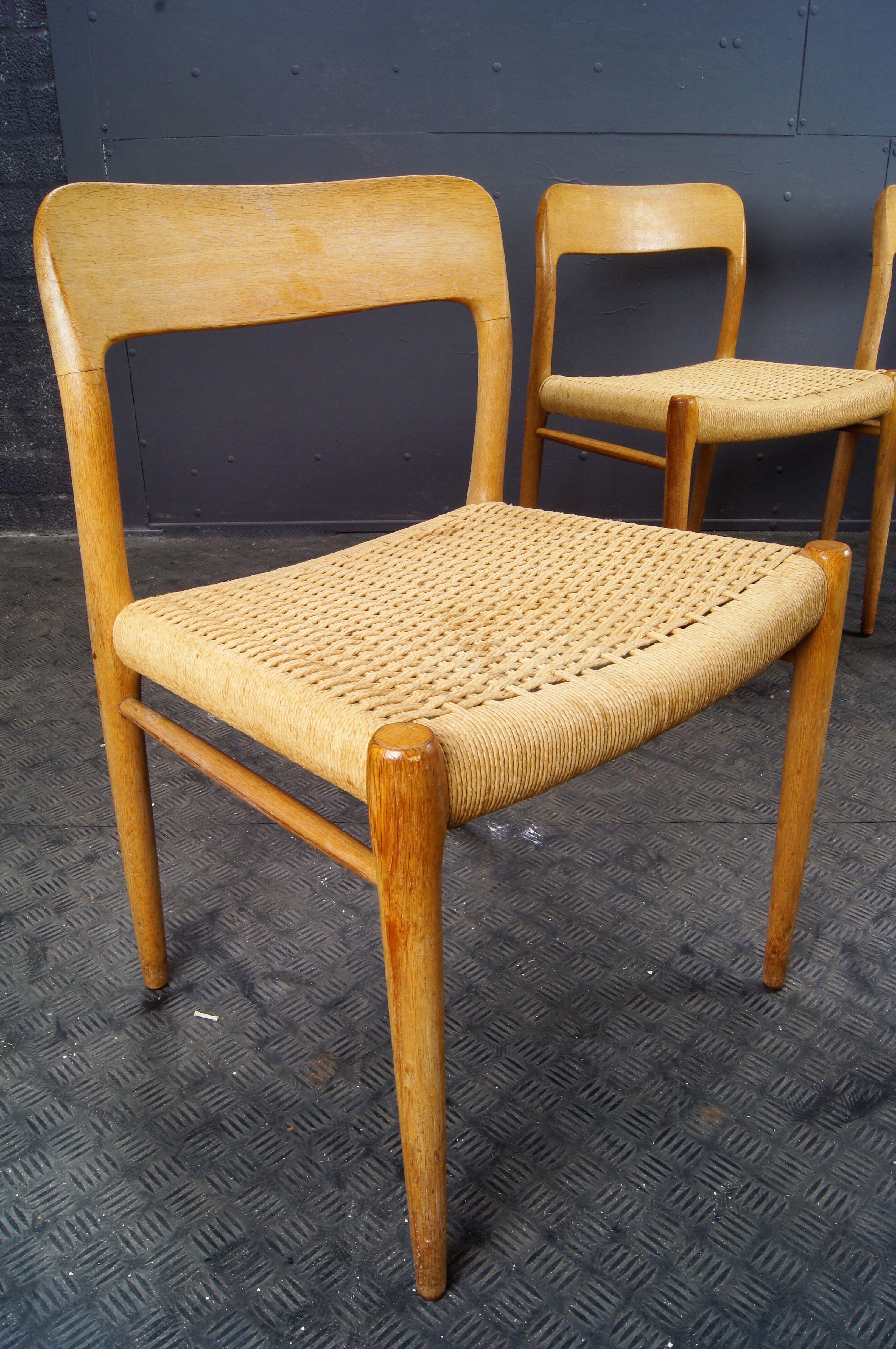4 chairs by Niels Otto Moller, model 75 for J.L. Mollers Mobelfabrik