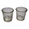 2 antique glass jam jars 500g