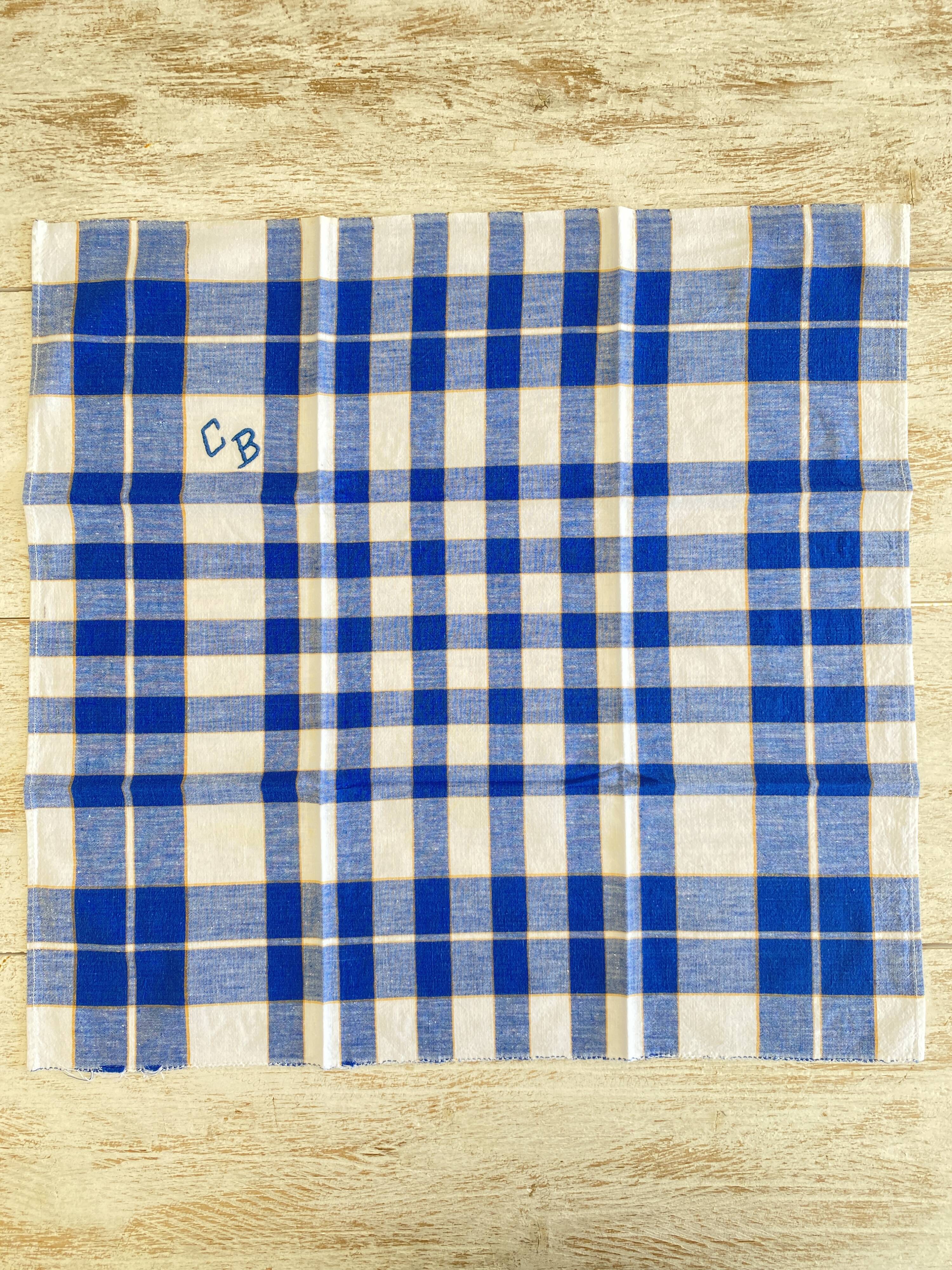 10 antique monogrammed CD napkins - 50x52 cm - Métis