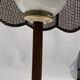 Antique large rattan and opaline bamboo table lamp 1930s-1950s