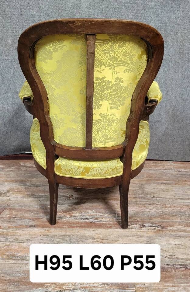 Fauteuil style Louis XV en acajou vers 1850