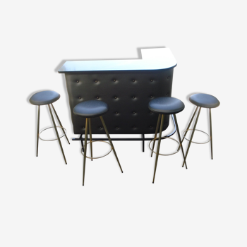 Bar and 4 stools 1950