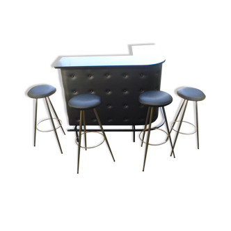 Bar and 4 stools 1950