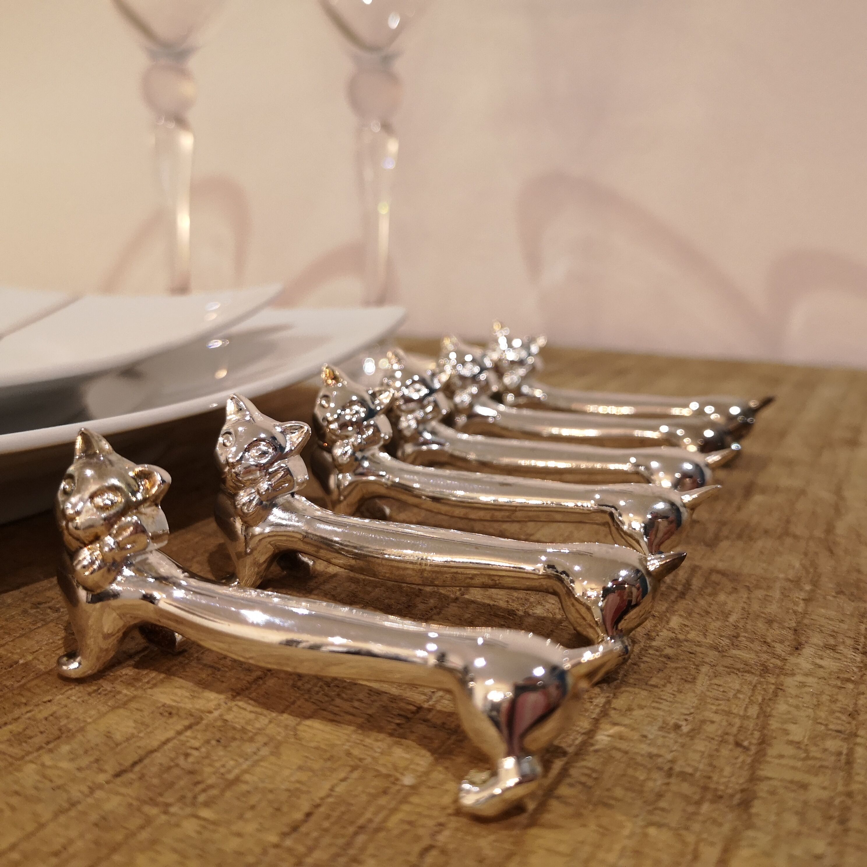 Set de 6 porte-couteaux vintage
