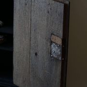 Antique black painted wardrobe from the 18th century by a Danish cabinetmaker, baroque.