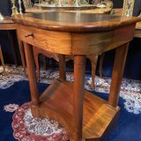 Console desk writing desk sofa back in solid walnut 19th Empire