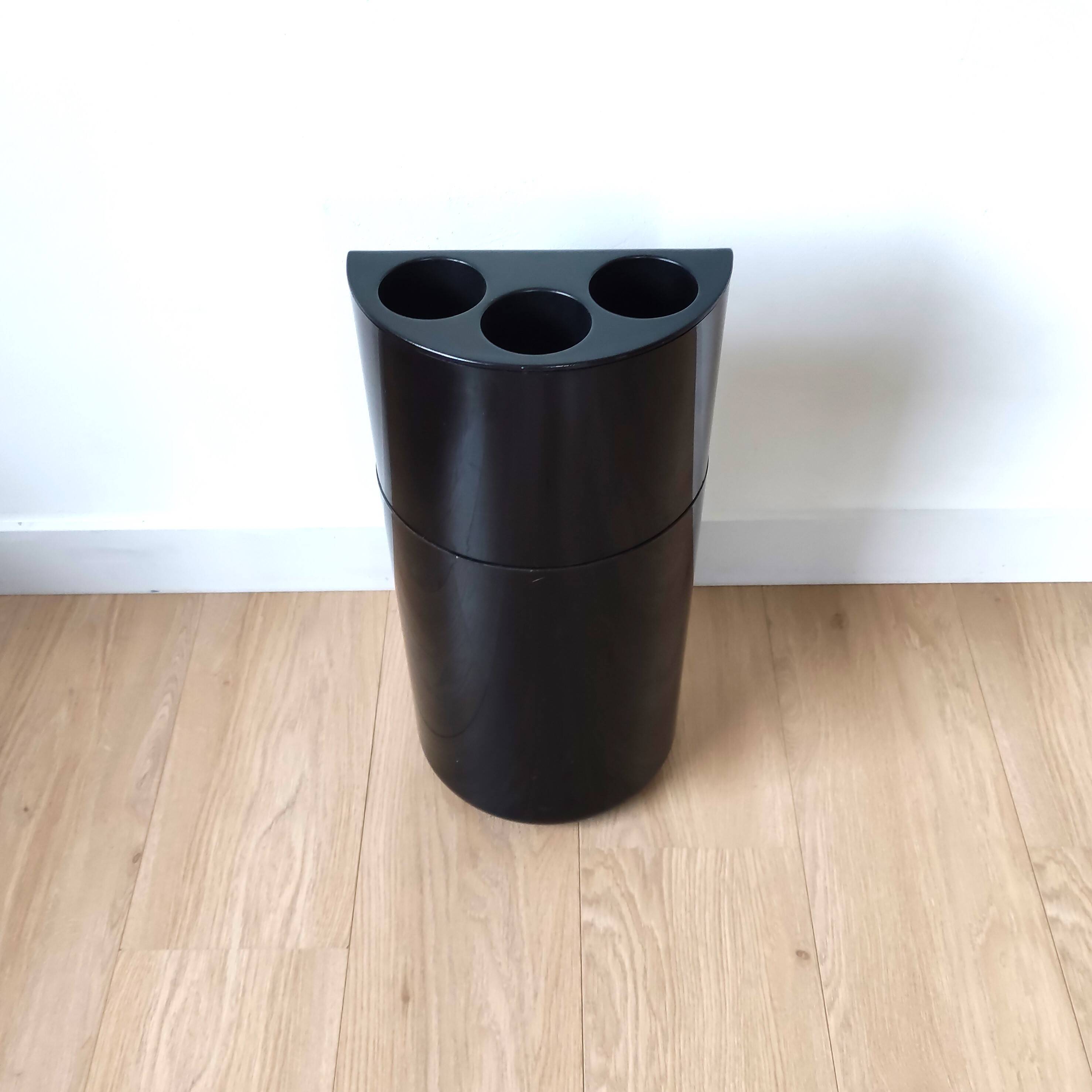 Porte-parapluies vintage noir space age, Manade, Samp, Roezé 72