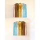 Set of Two Multicolored "Squares Bark" Murano Glass Wall Sconces in Barovia