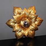 Pair of wall lamps or ceiling lamps in gold metal around 1980