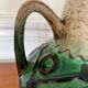 Emerald glazed ceramic pitcher vase