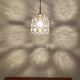 Iron ring design glass pendant lamp by Glashütte Limburg