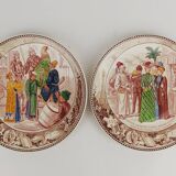 Six Sarreguemines plates "Universal Exhibition" from 1889