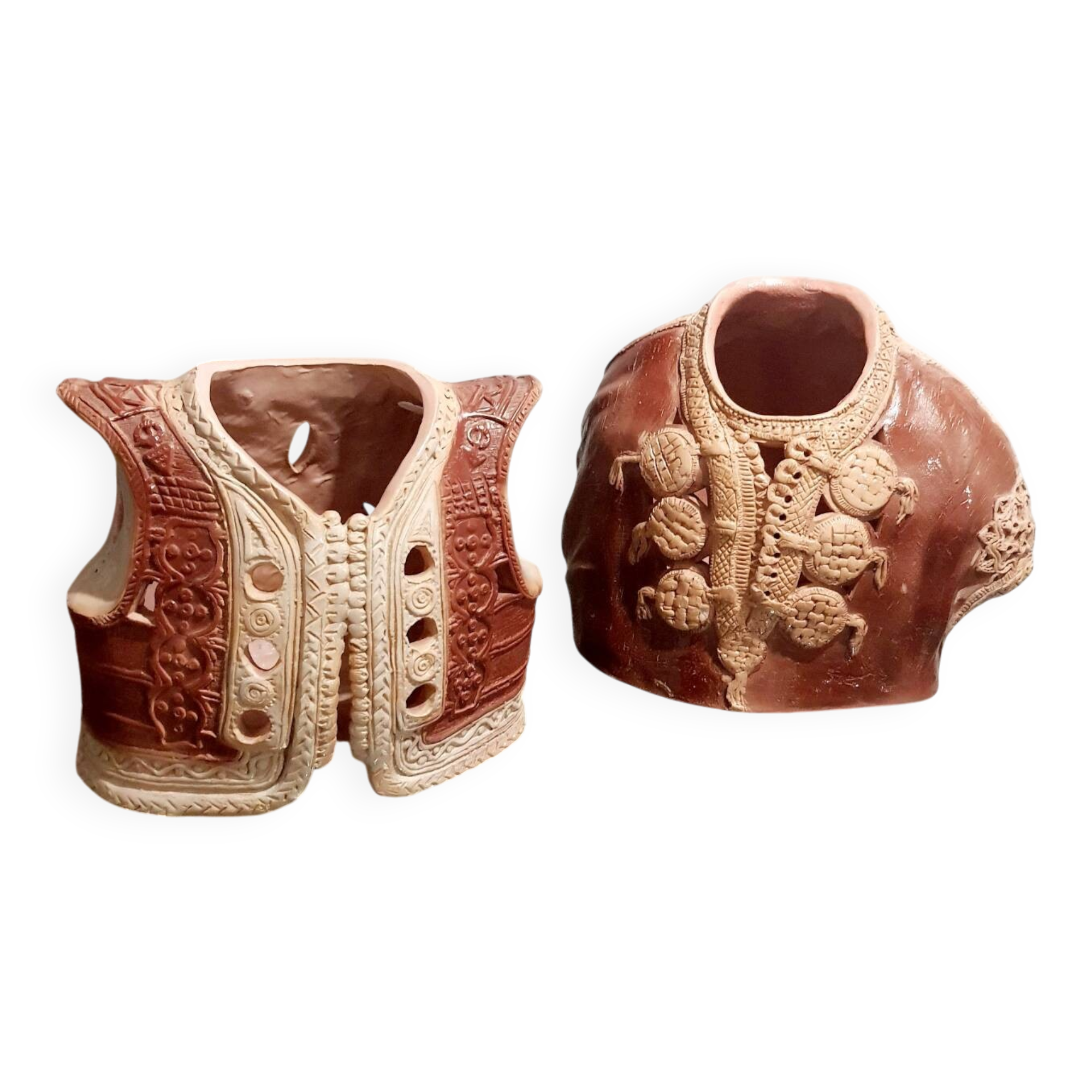 Set of 2 oriental ceramic pots