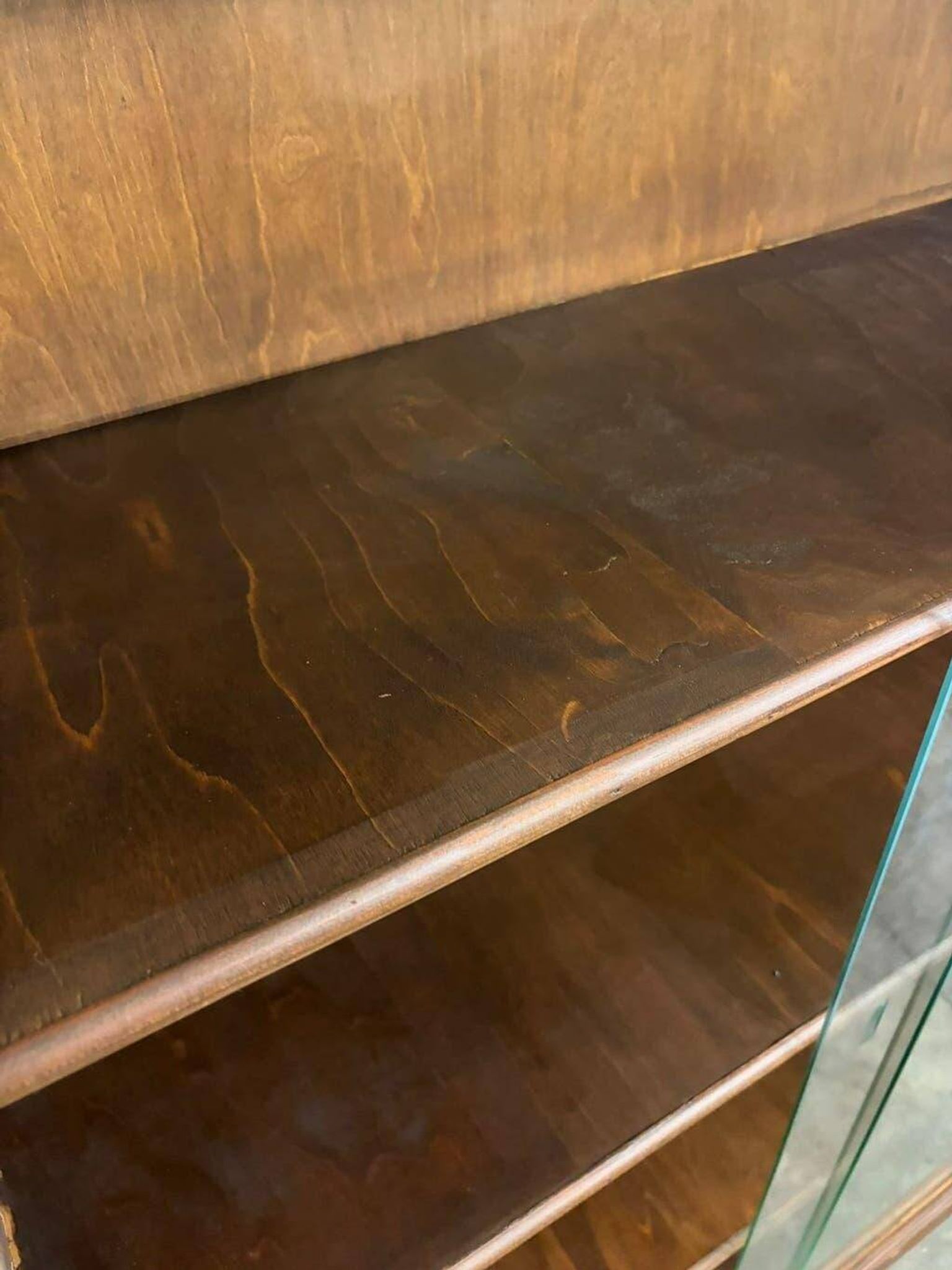 Vitrine, étagère, bibliothèque vintage en bois