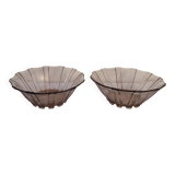 Pair of pressed glass cups – Art Deco 1930s