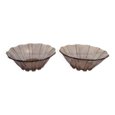 Pair of pressed glass cups – Art Deco 1930s