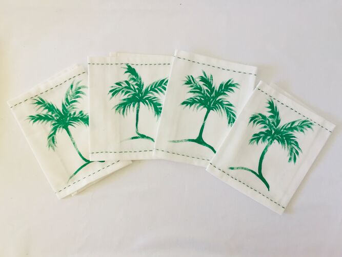 Hand-painted napkins palm tree 🌴