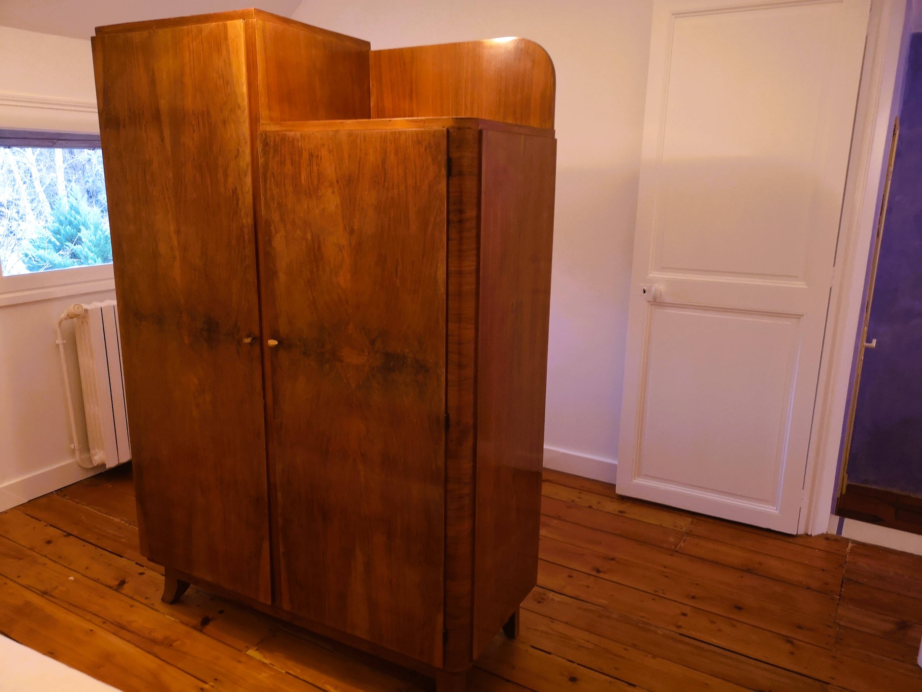 Asymmetrical wardrobe in art deco style