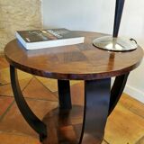 Gueridon art deco noir et bois
