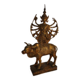 Golden bronze statue of Shiva on Nandi, India, mid-20th century.
