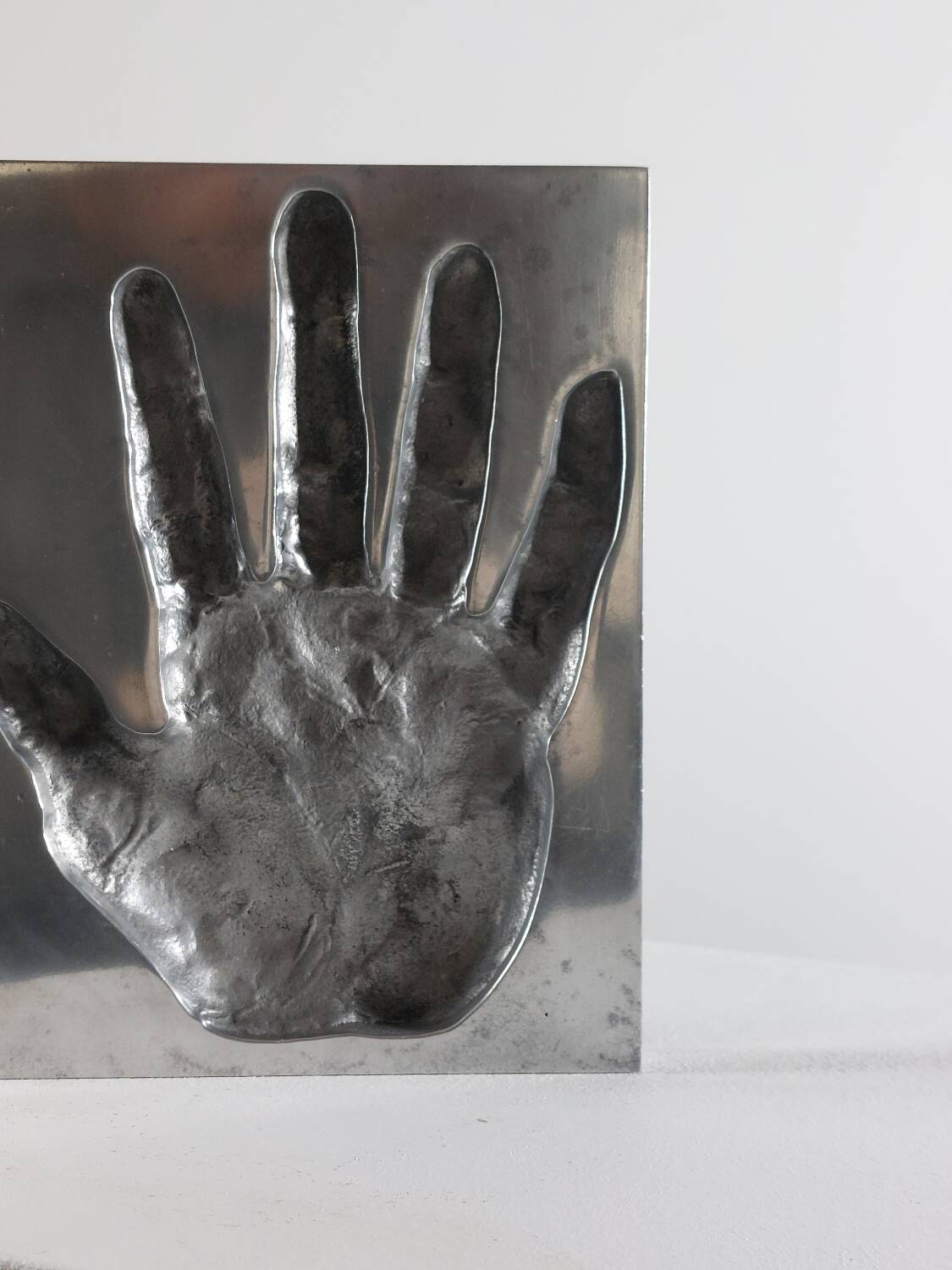 Aluminium sculpture of the protophotographic artwork by Ron Adzak.