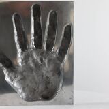 Aluminium sculpture of the protophotographic artwork by Ron Adzak.