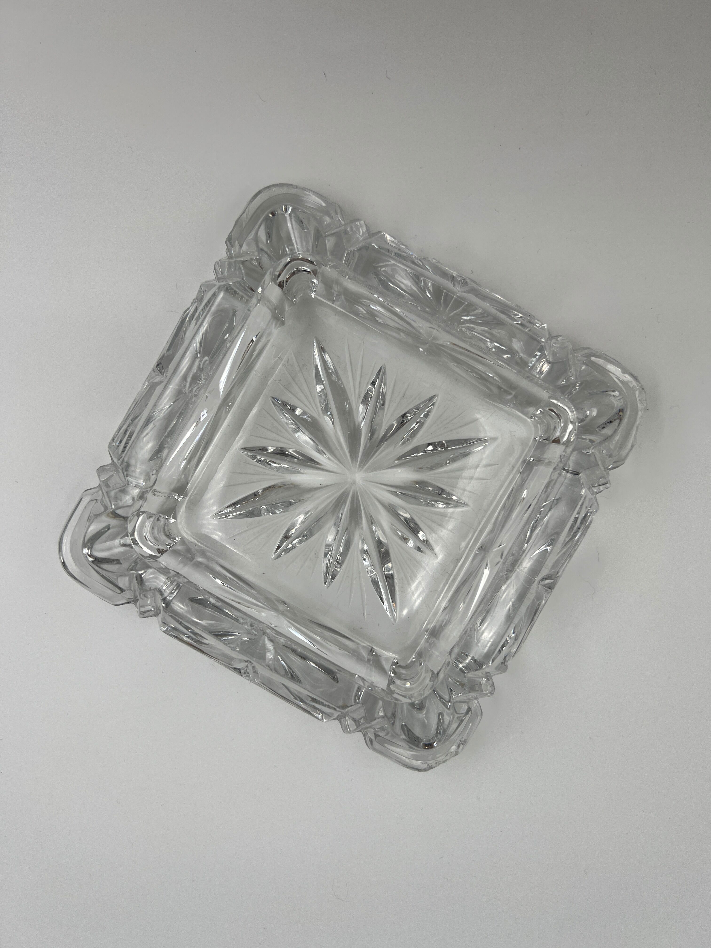 Worked crystal ashtray