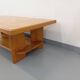 Vintage solid oak coffee table from the 70s 80s Perriand Regain Chapo style