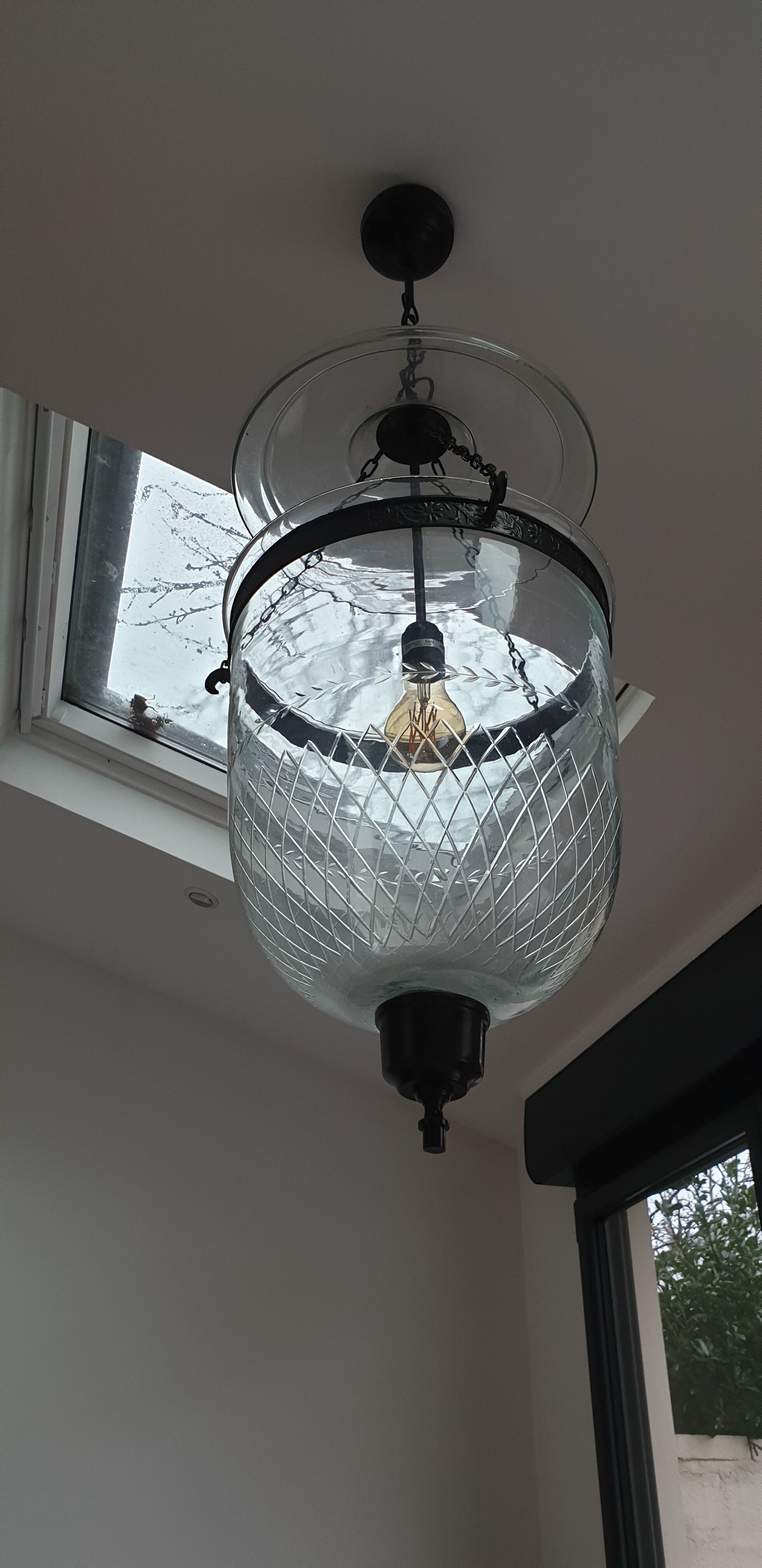Glass globe hanging