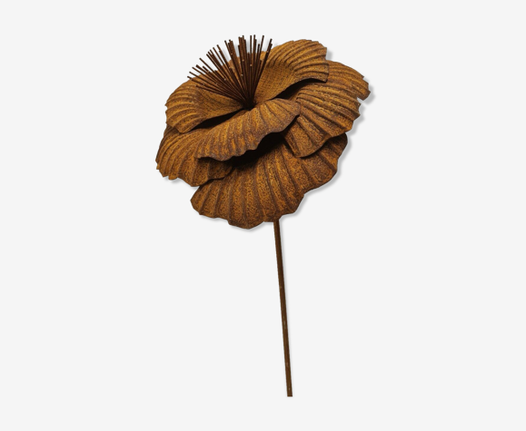 iron flower on stem , garden decoration