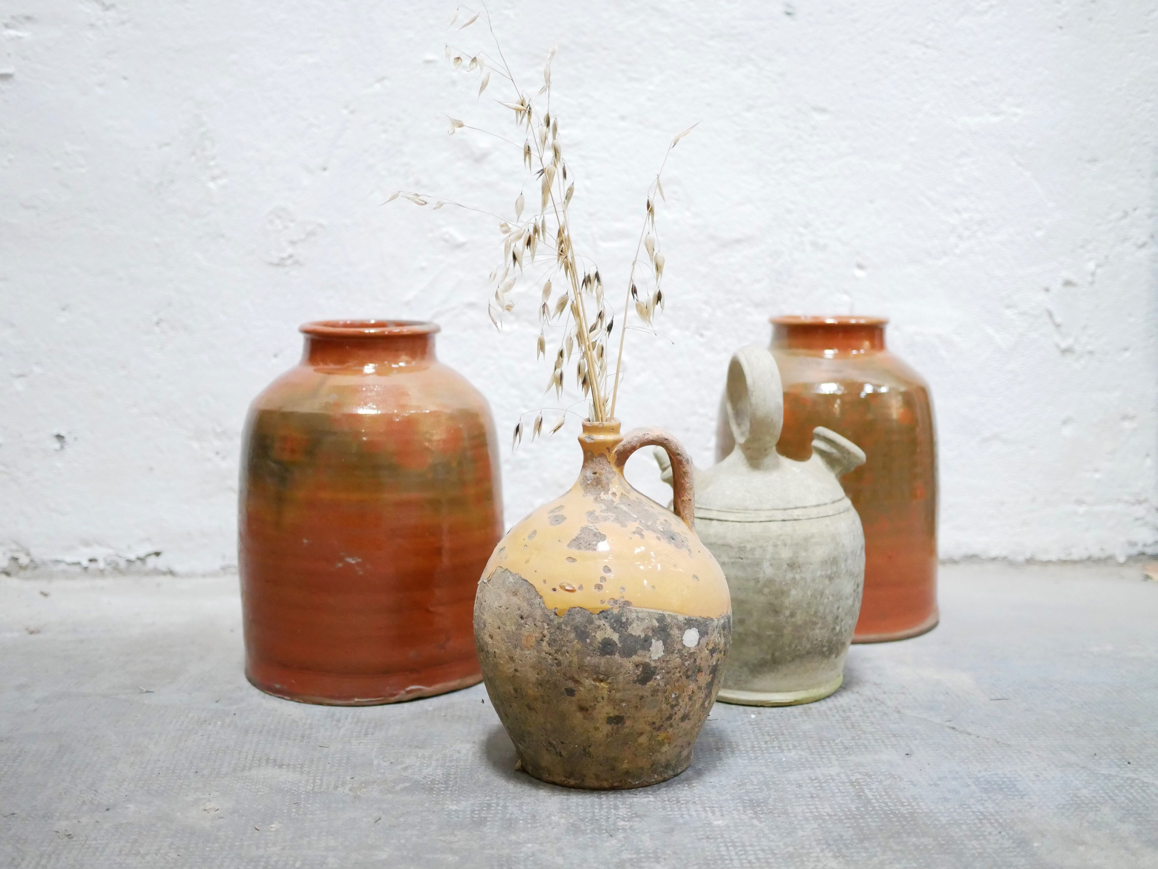 Vintage glazed terracotta pot