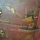 French XIX jumping chest of drawers in Chinese lacquer ox and golden blood