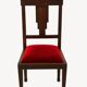 Vintage Art Deco Dining Chairs – Solid Wood & Red Velvet (Set of 4)