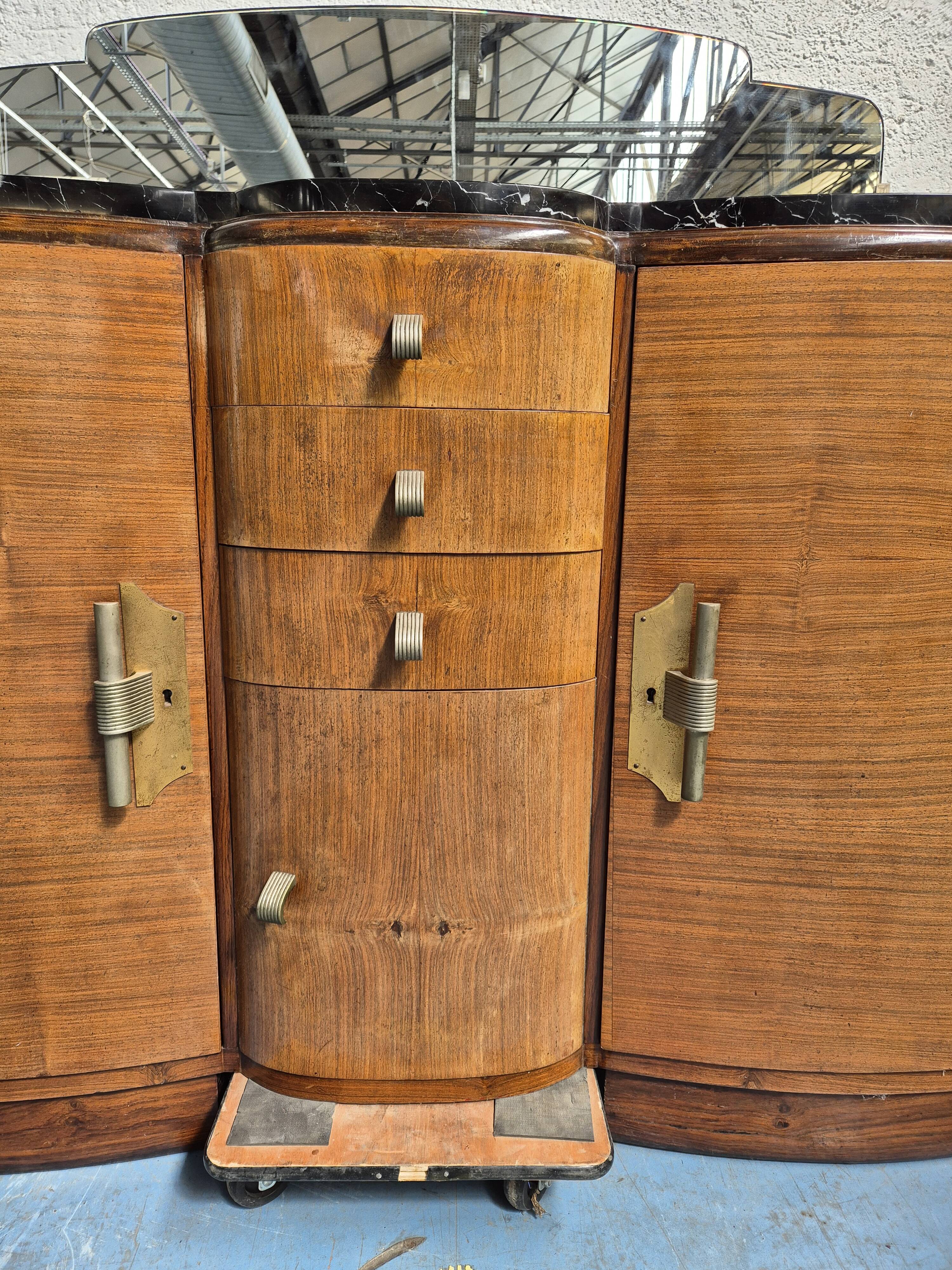 Marble top sideboard with mirror