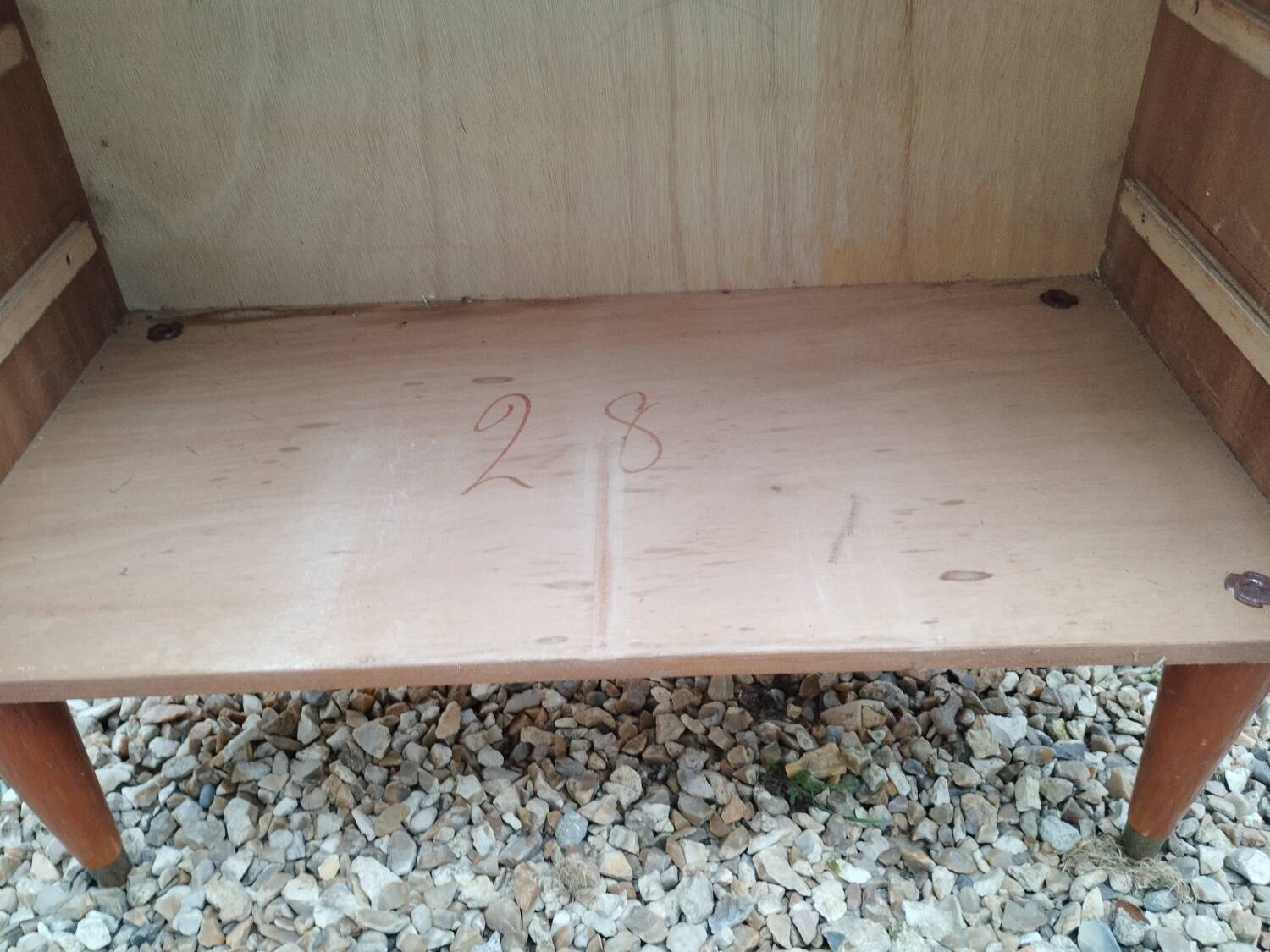 Old vintage chest of drawers with compass foot