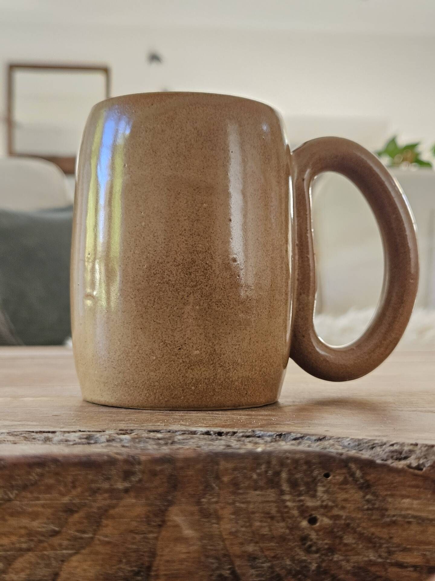 Lot de 3 mugs vintage en grès "Grand Feu" d'Arts-Céram beige brun ocre