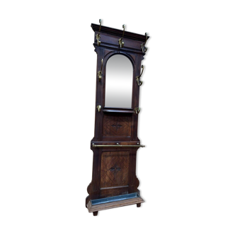 Coat rack - Napoleon III wardrobe in walnut and brass