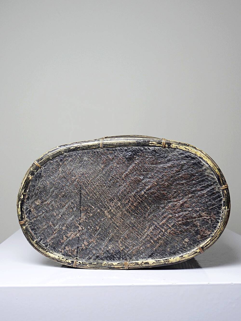 "Tampung" box, bamboo and leaf Indonesia, Lombok early 20th century