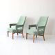 Pair of Vintage 1950s Scandinavian Mint Green Armchairs