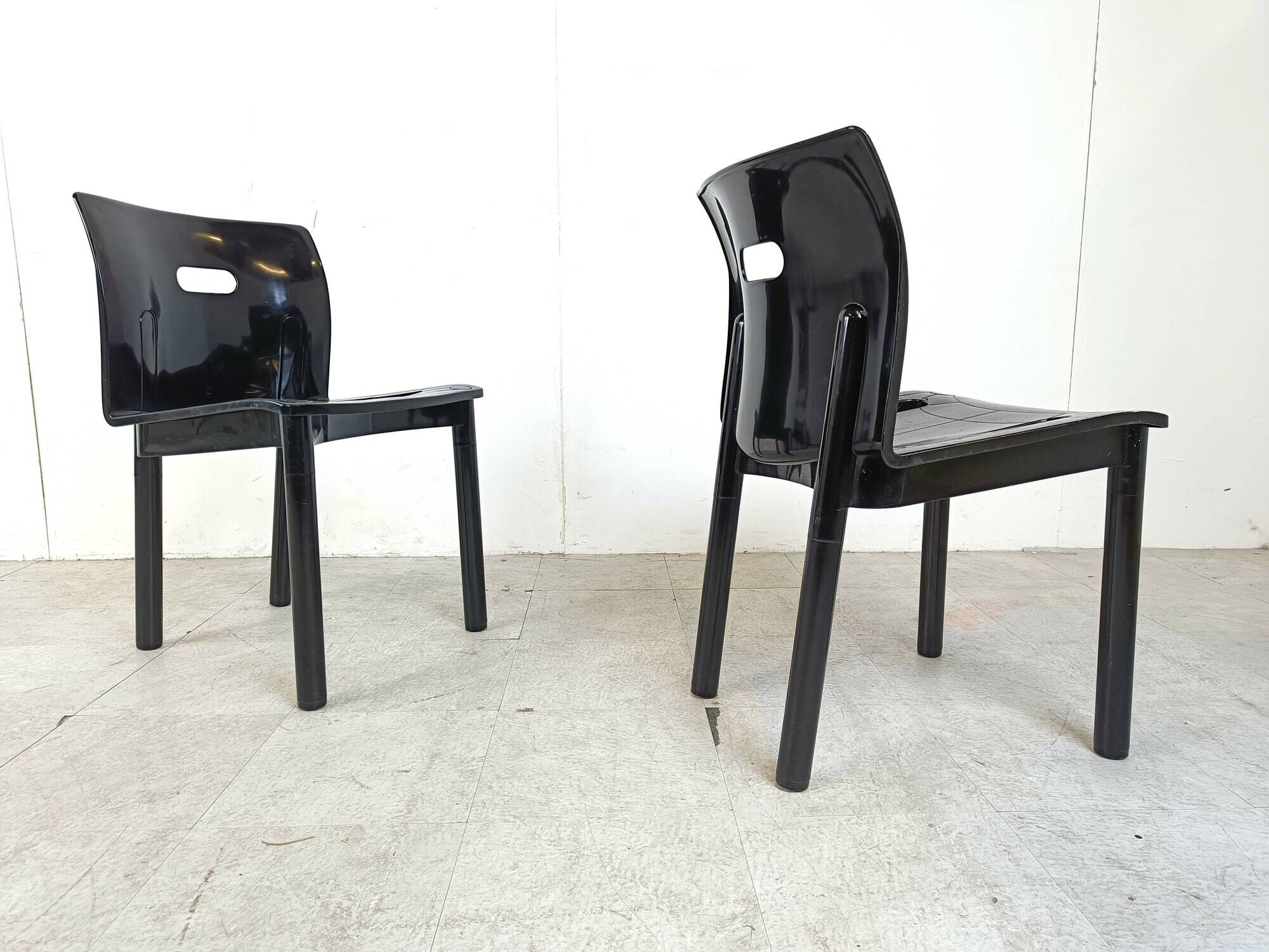 Model 4870 Dining Chairs by Anna Castelli Ferrieri for Kartell, 1980s, Set of 4
