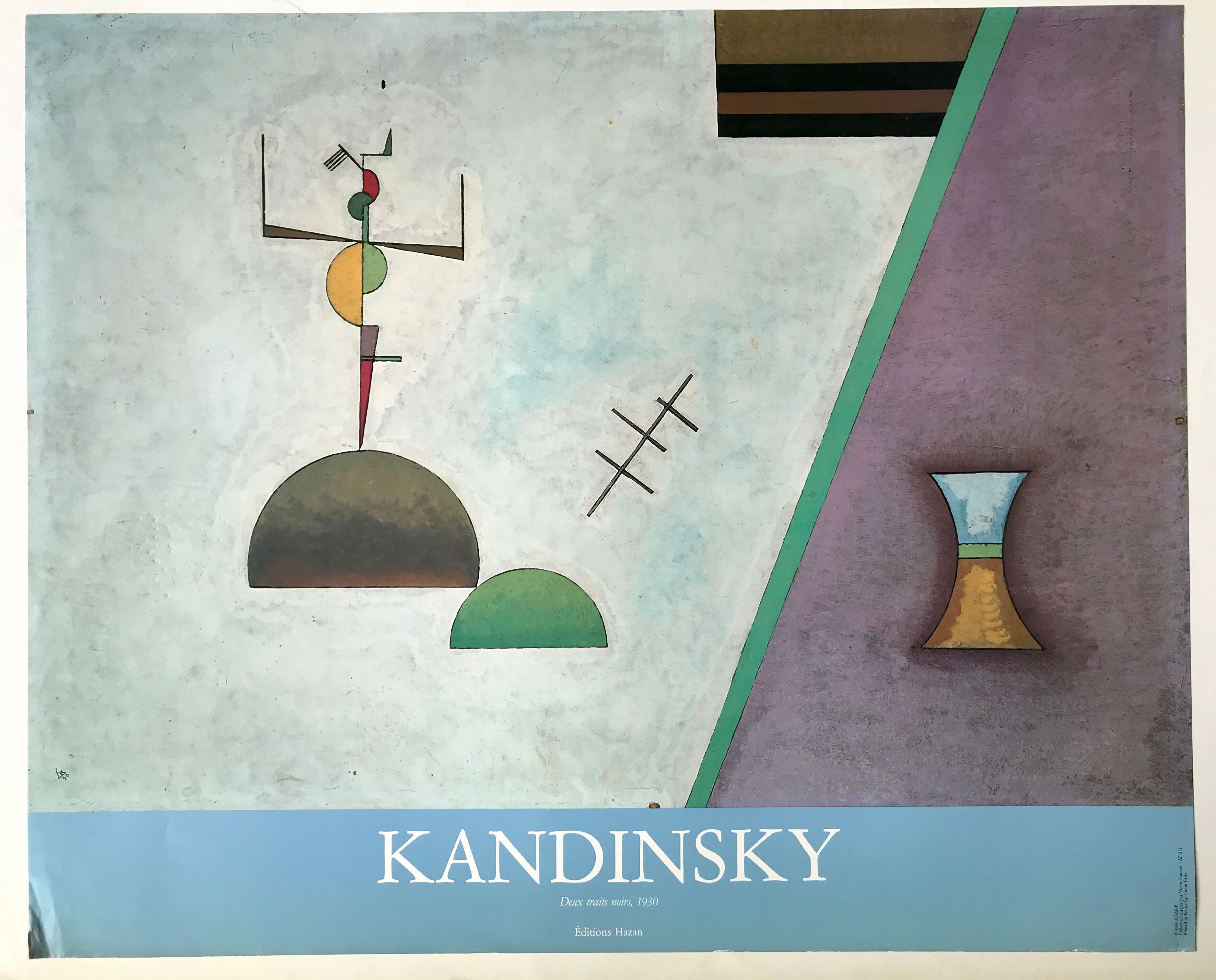 Poster Kandinsky, Deux traits noirs, Editions Hazan, 1988