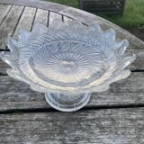 Molded pressed glass compote bowl