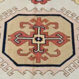 7x9 Peach Navy Blue Oushak Area Rug, 202x284Cm